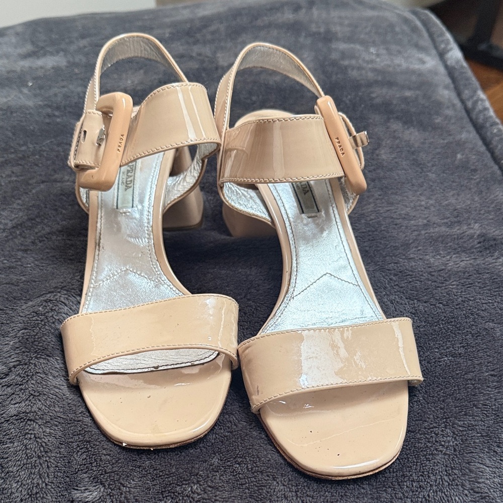Prada Nude Patent Leather Heels